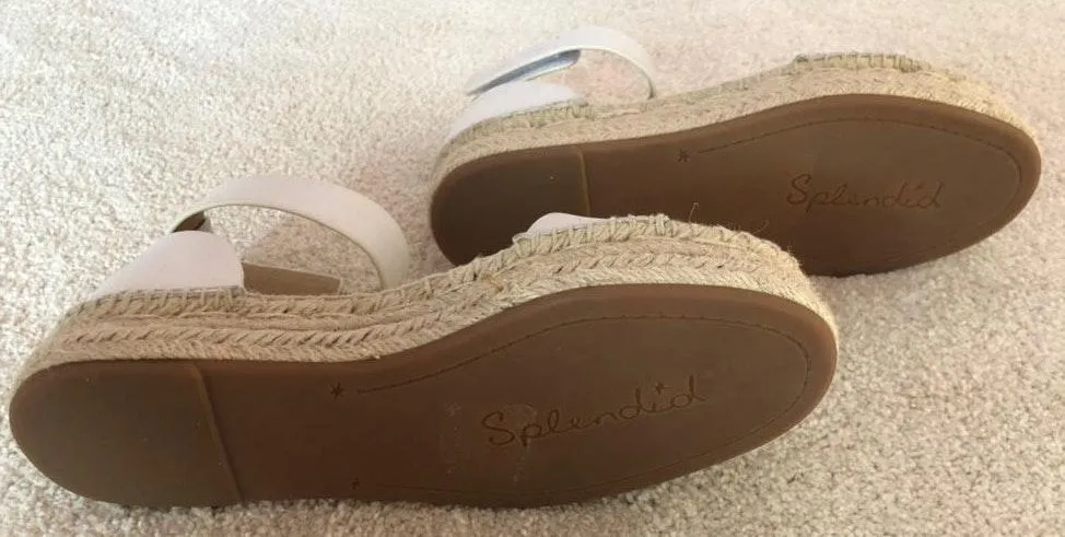 Splendid Espadrille White Leather Sandals - Image 4