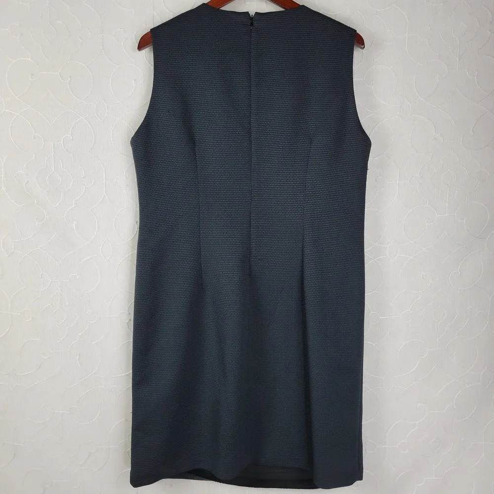 Ellen Tracy Womens Sheath Dress Size 16 Navy Beaded Sequin Statement Collar Mini - Image 8