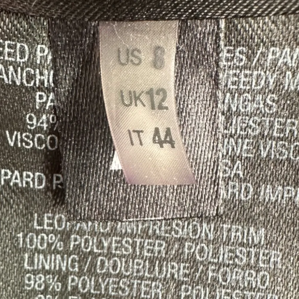 Tahari | Size 8 | Tweed Black White Leopard Animal Print Trim Blazer Jacket - Image 6