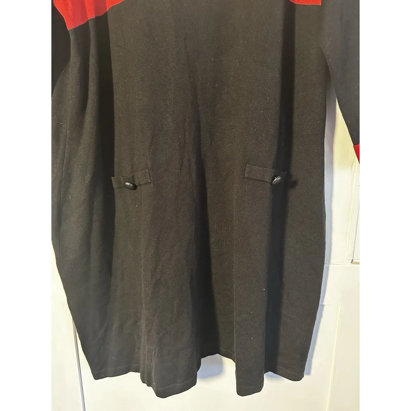 Jessica Howard Red, White, Black Stripe midi 3/4 sleeve sweater dress size 3X - Image 4