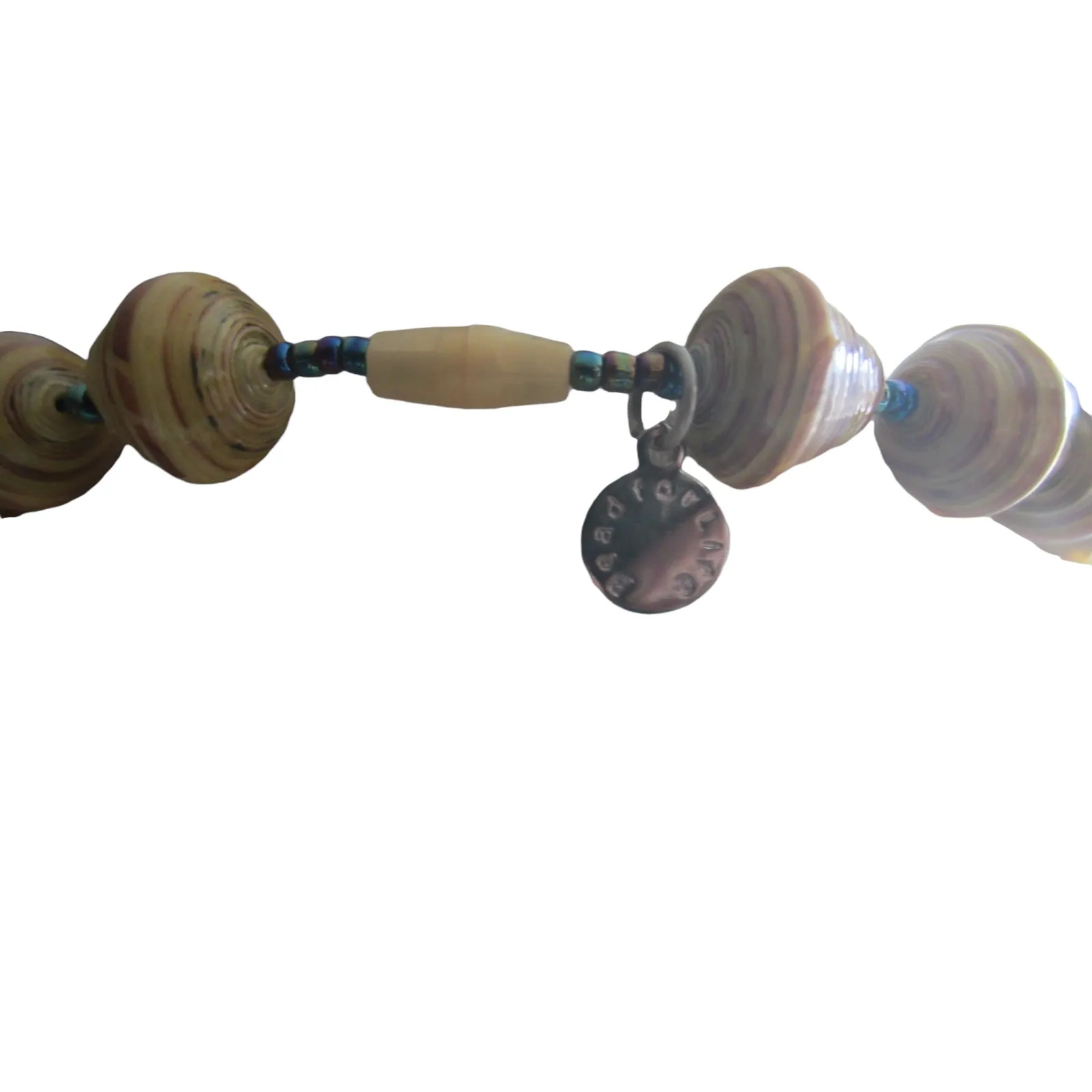 Fair Trade BeadforLife Paper Bead Necklace Long Brown Handmade Sustainable - Image 4