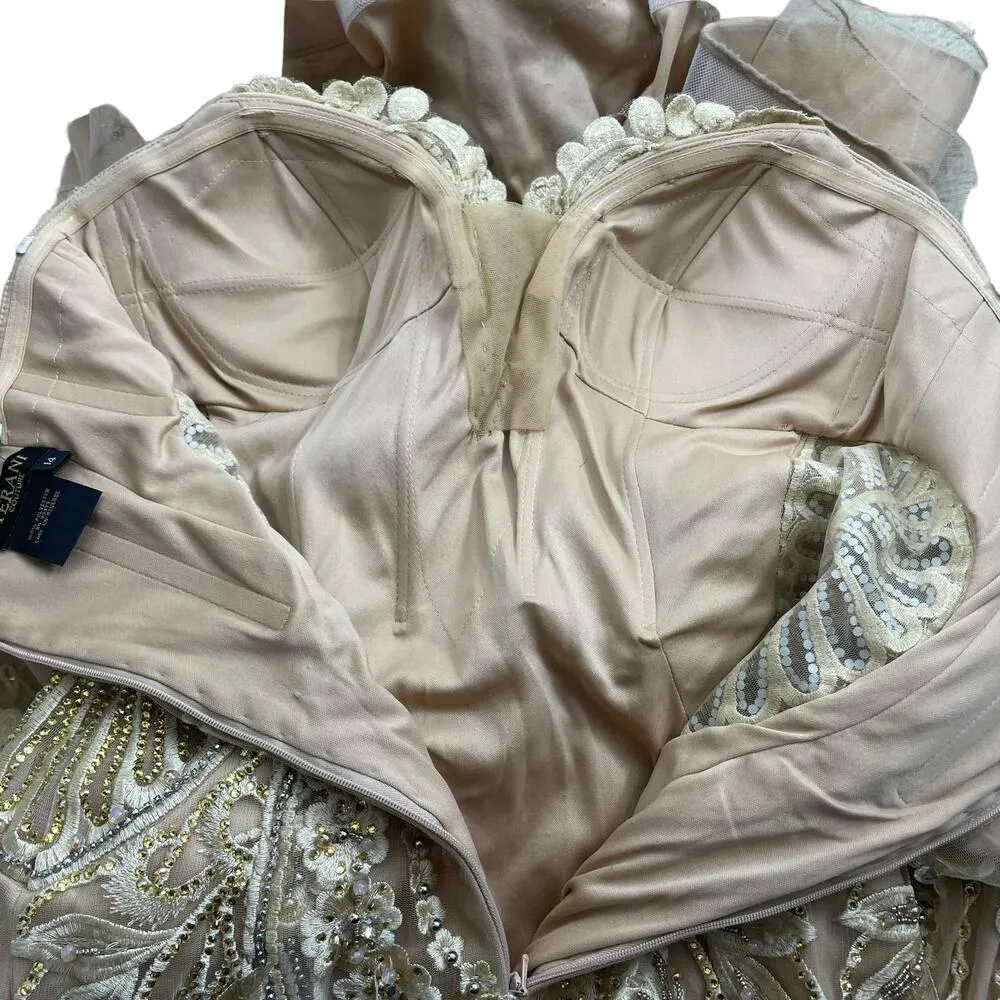 Terani Couture Pageant Gown Evening Dress Champhgne 1822GL7514 Size 14 - Image 15