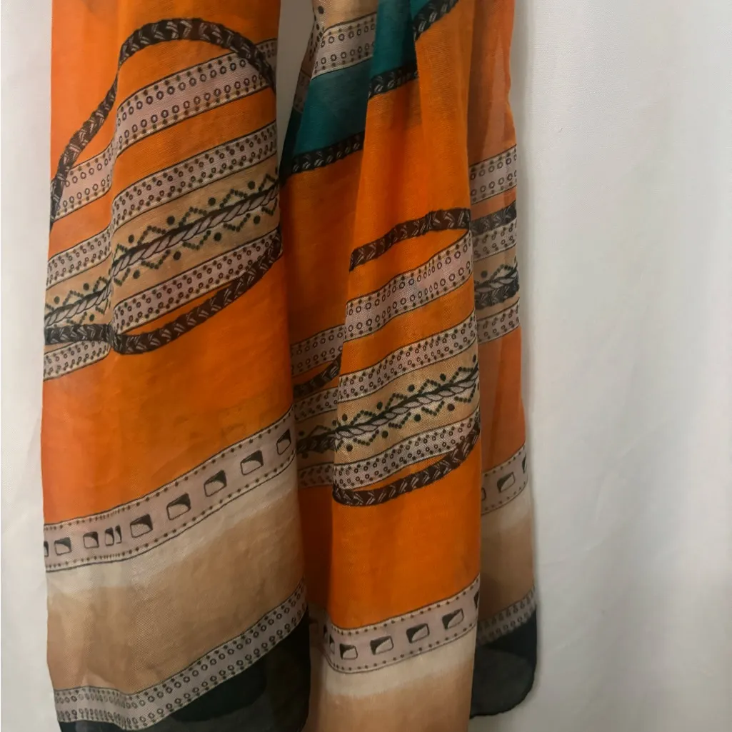 Sincerely Jules Orange and Teal Scarf - Image 2