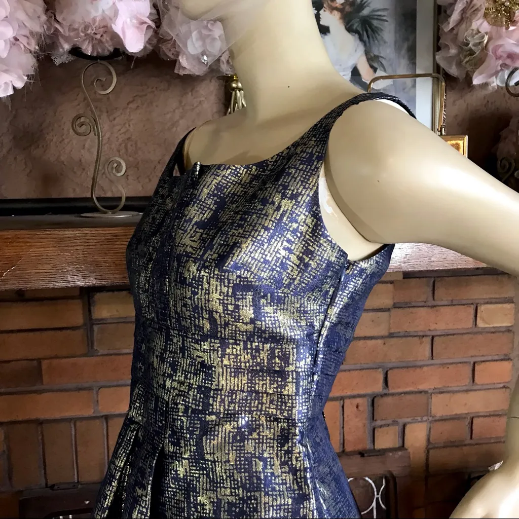 MOSCHINO CHEAP AND CHIC PURPLE & GOLD EMPIRE WAIST COCKTAIL DRESS (6) - Image 7