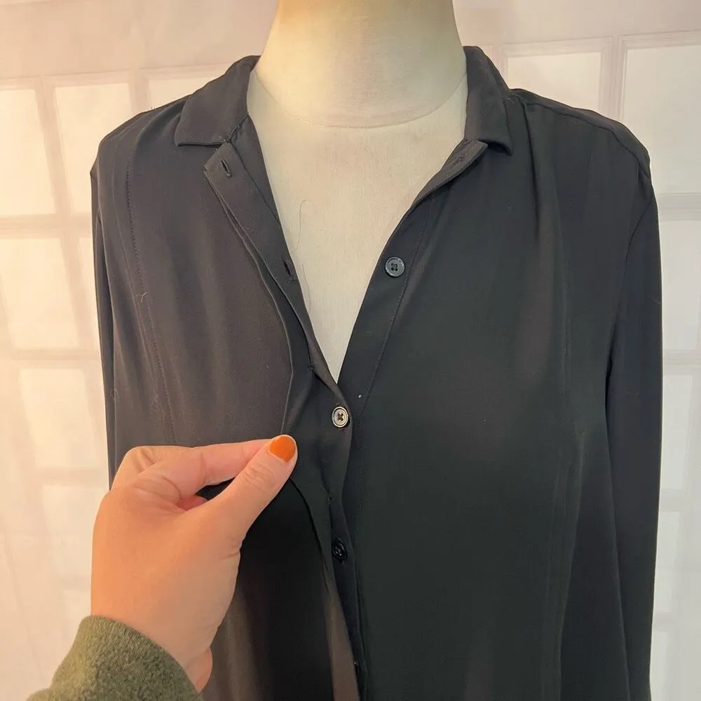 Banana Republic Black Long Sleeve Button-Down Dress Size 4 - Image 4