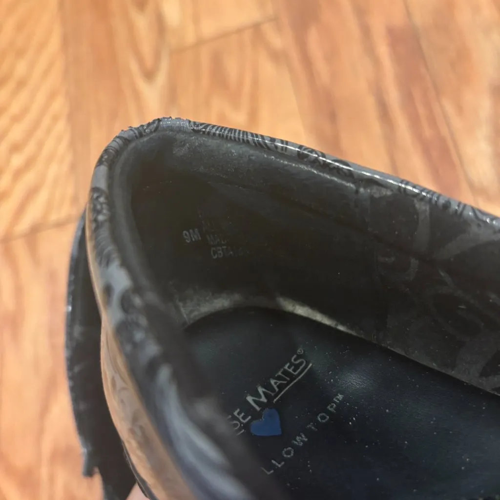 Nurse Mates Bryar Dark Gray & Black Paisley Patent Clogs Shoes Womens Sz 9M - Image 9