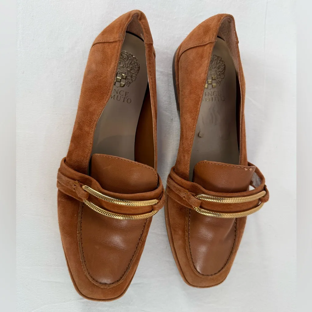 Vince Camuto Henchila Suede Loafer in Warm Caramel Size 7 - Image 2