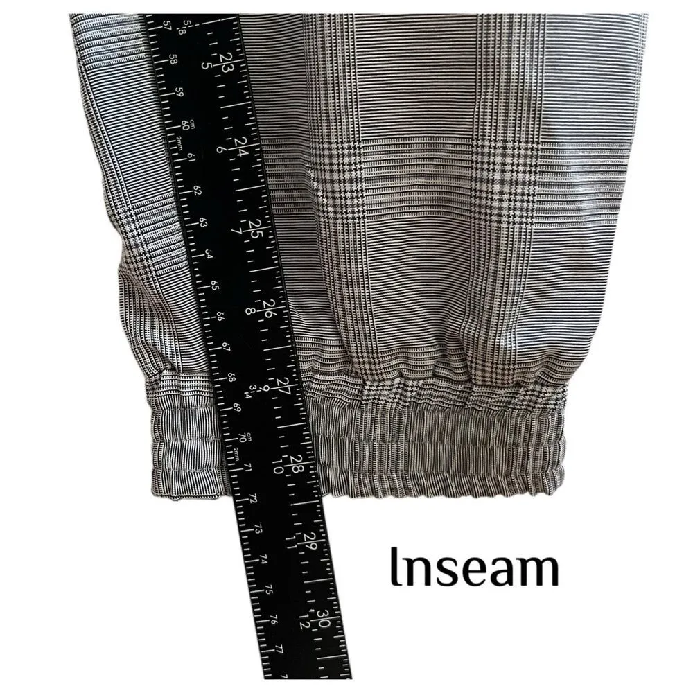 Walter Baker Gray Glen Chek Black Tuxedo Stripe Jogger Size Medium - Image 8