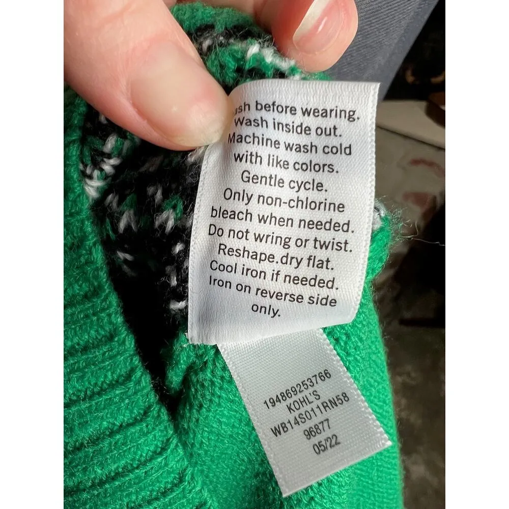 Celebrate together ugly christmas sweater reindeer rudolph plaid red green pink Size XS - Image 11