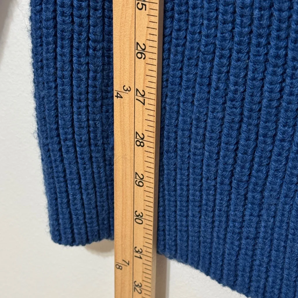 ZARA Wool Blend Sweater Size Medium Blue Tunic Length Knit - Image 8