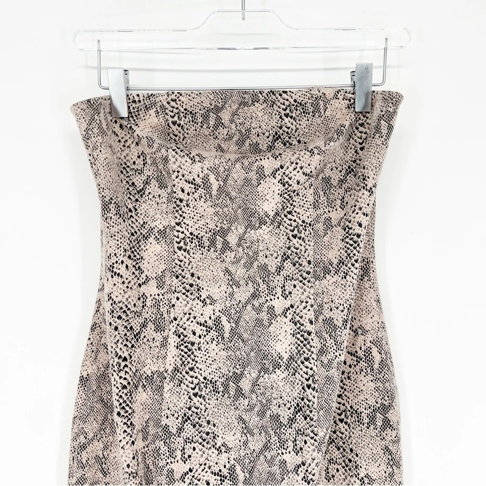 MESHKI Snakeskin Strapless Mini Dress‎ S - Image 4