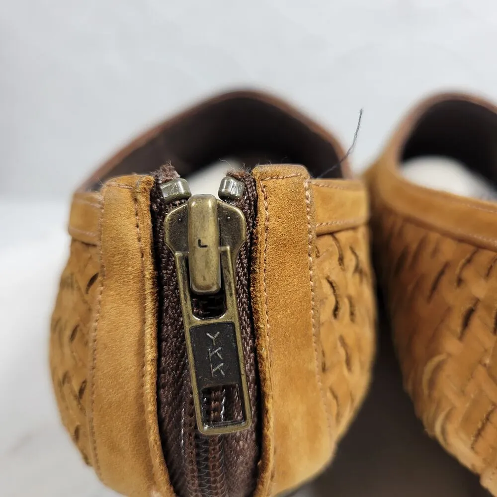 Amoura Papa Jimenez Mule Bootie Shoes Women 7.5 Brown Woven Slip On Pointed Toe - Image 15