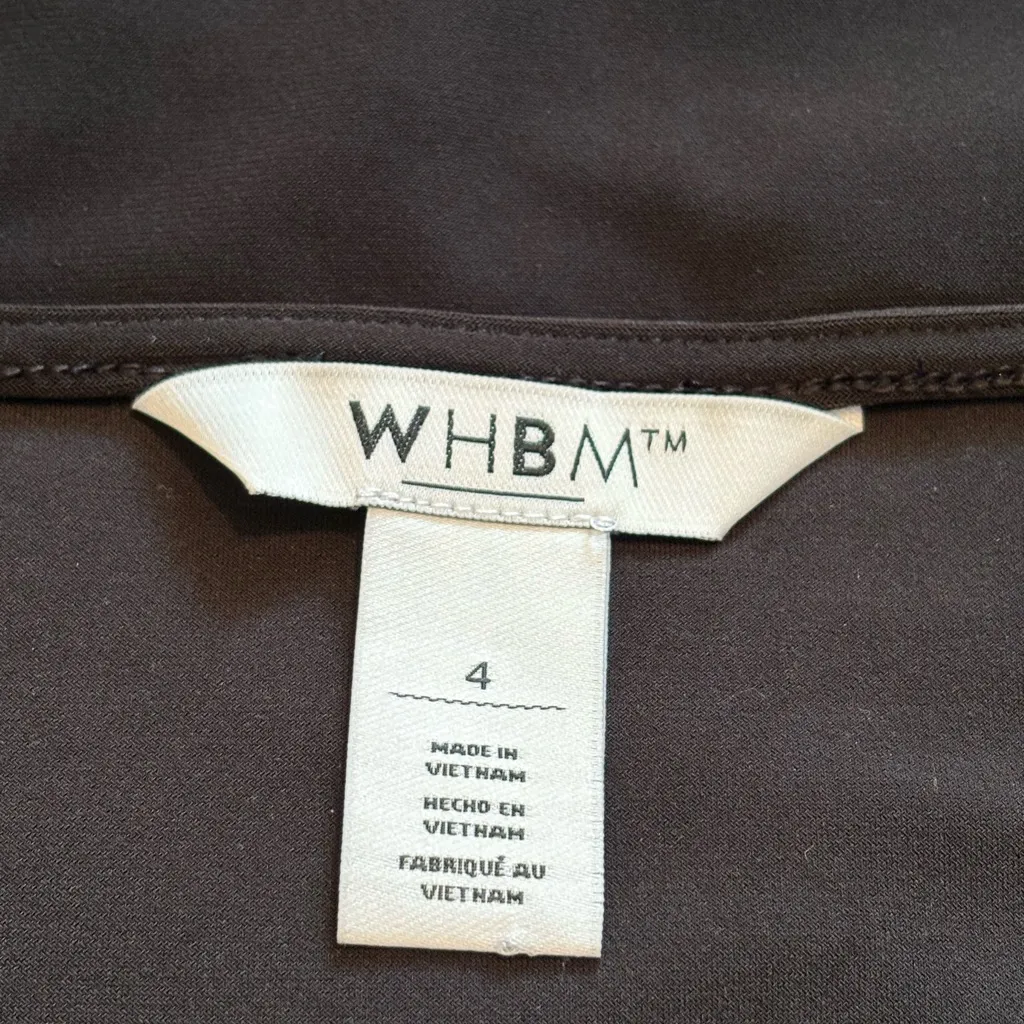 WHBM Black Sleeveless Cocktail Dress Ruched Midi V-neck Wrap Around Formal Glam - Image 6