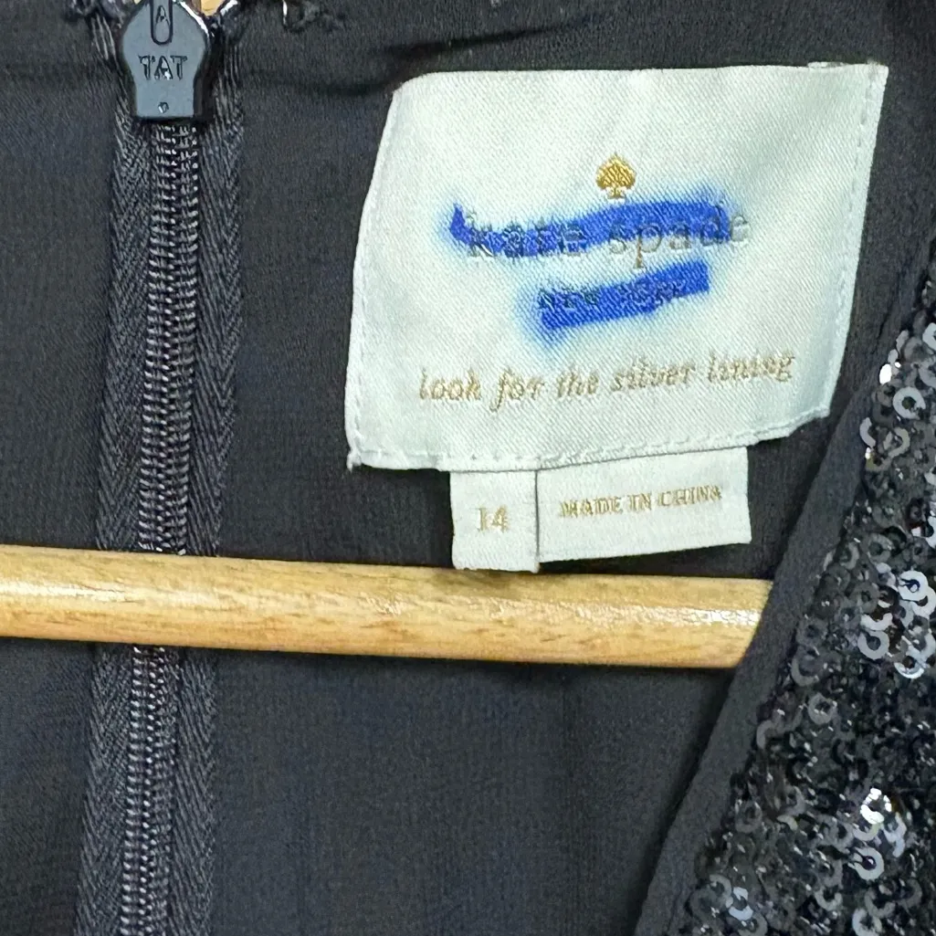 Kate Spade Black Sequin Dress Size 14 - Image 6