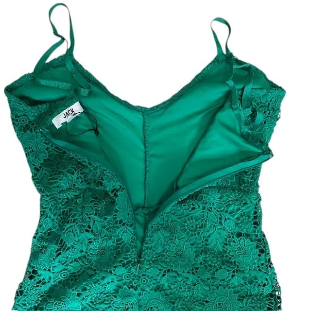 Jack by BB Dakota Anthropologie Lace Romper Sleeveless Green‎ V-Neck Size 4 - Image 12