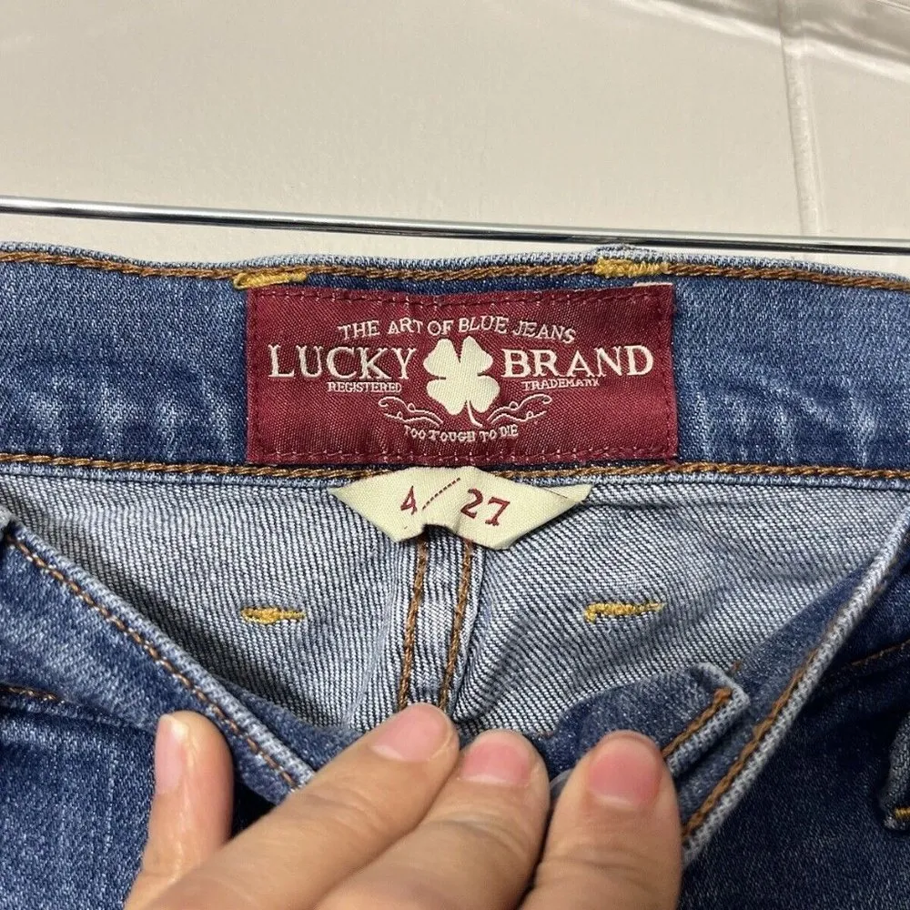 Lucky Brand Womens Sweet Crop Blue Jeans Stretch Size 4/27 (30x25) EUC - Image 4