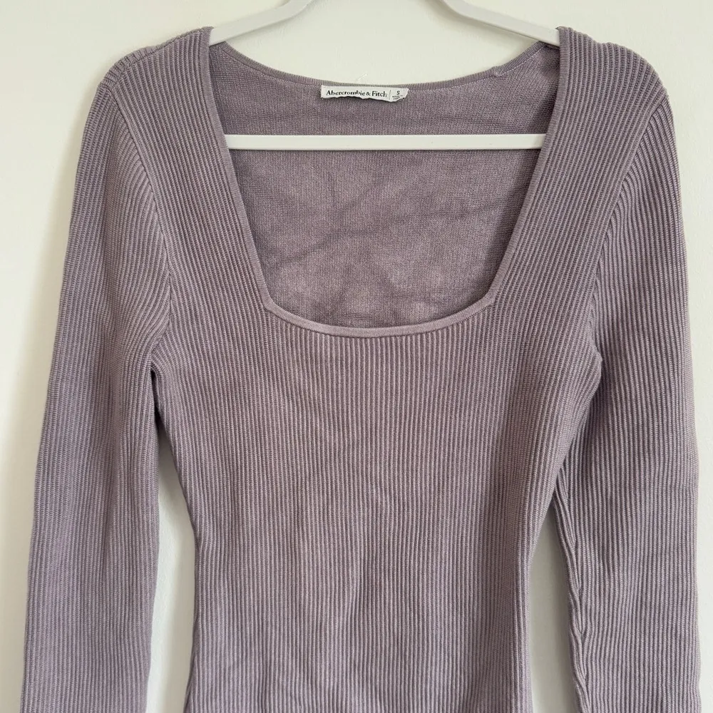 Abercrombie & Fitch Square Neck Ottoman Ribbed Knit Bodysuit Size Small - Image 4