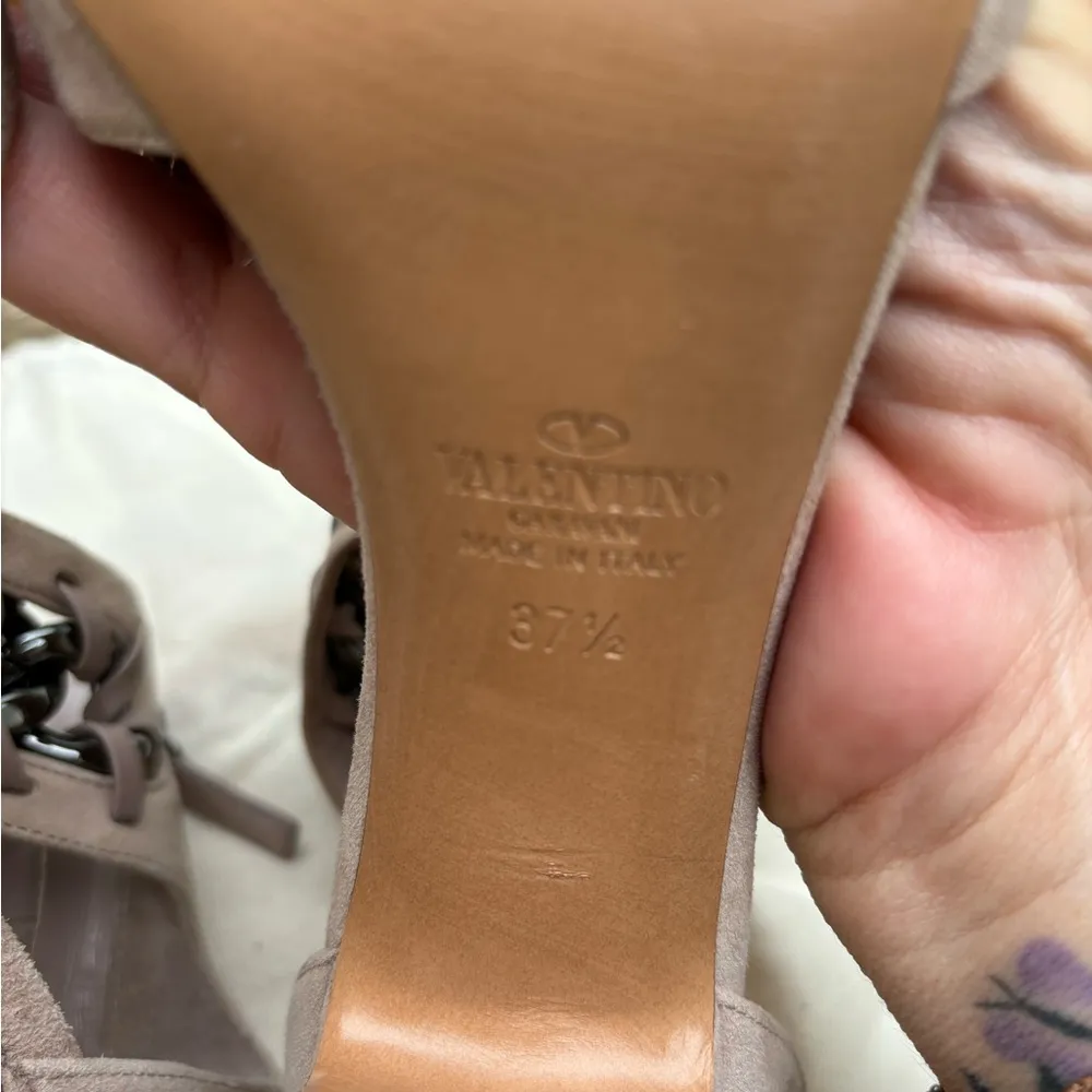 Valentino Garavani shoes 37 1/2 suede chain ankle sandal - Image 7