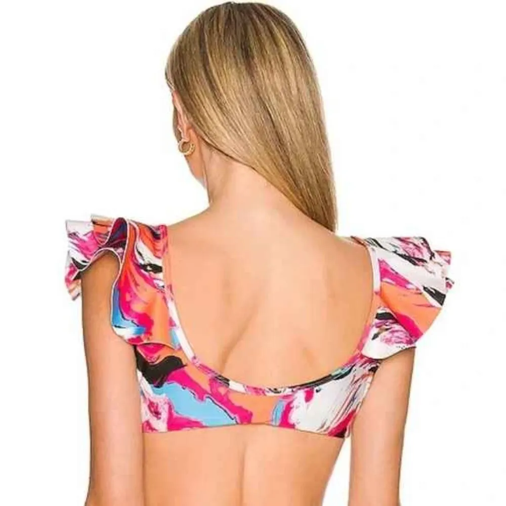 NEW BOAMAR Fanny Bikini Top in Marble Festival Ruffle Anthropologie X - Image 2
