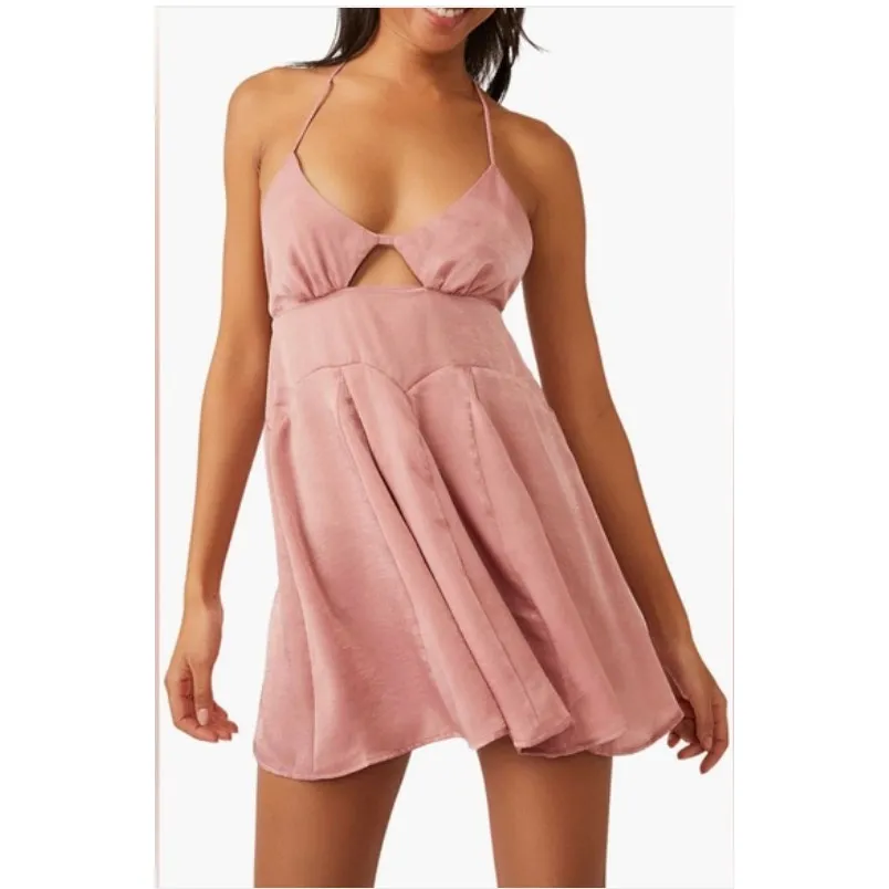 Free People Intimately Good Catch Slip Dress in Smoke Rose - Image 5