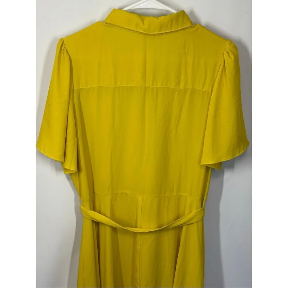 Nanette Nanette Lepore Women's Short SleeveFlutter Sleeve Pin tuck Dress size 14 - Image 2