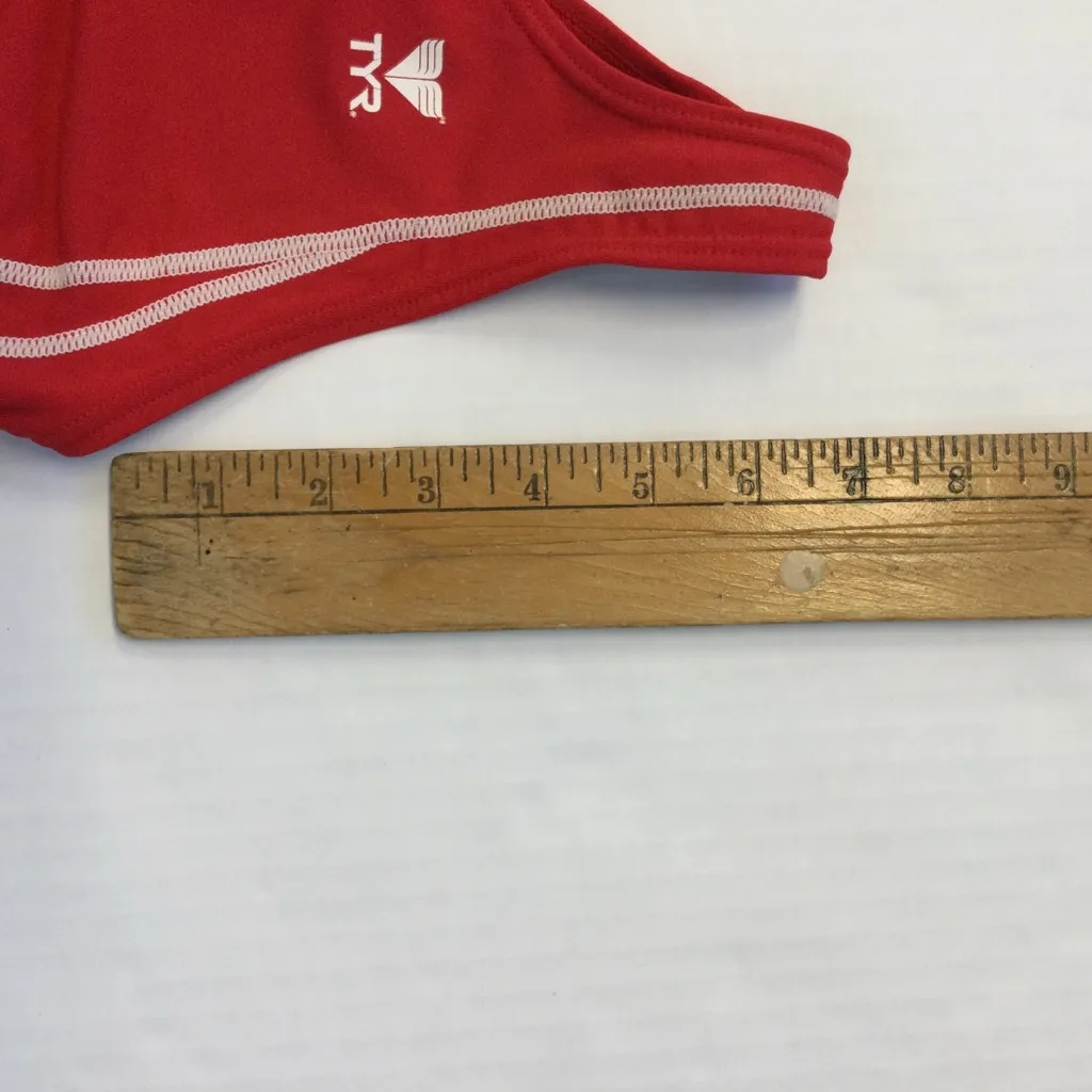 TYR Competition Lifeguard 1 Piece Swimsuit Red & White Size 32 Xtra‎ Life Lycra - Image 5