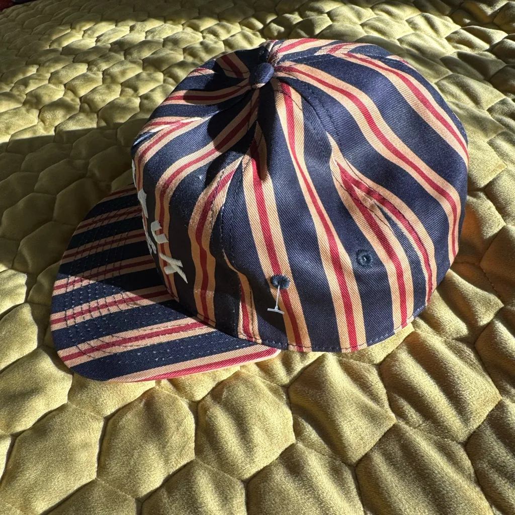 New montauk beach club picnic stripe hat Anthropologie Coney Island picnic snap - Image 10