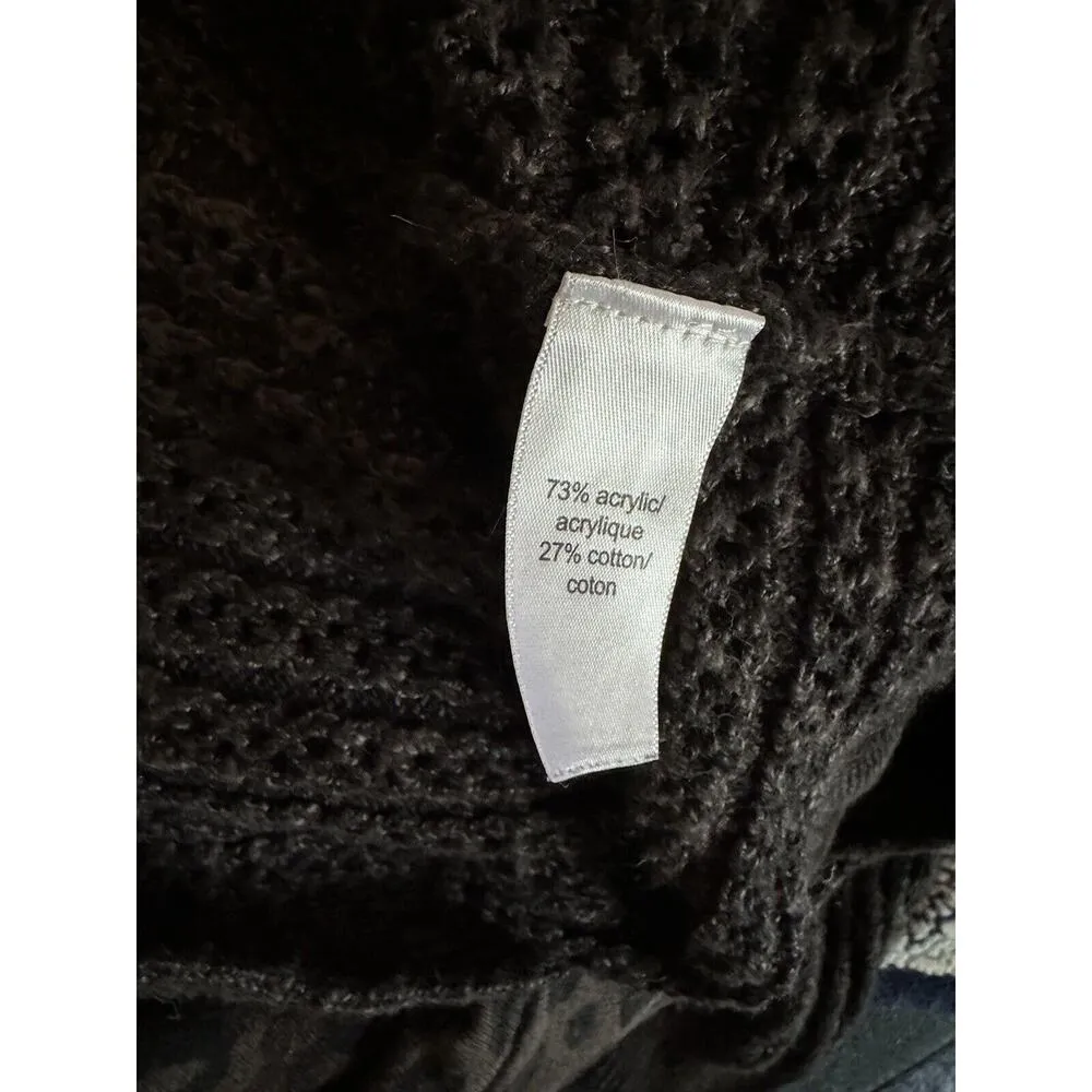 Maurices Women Dark Gray Pullover Sweater Open Knit Plus Size 1X Cotton/Acrylic - Image 5