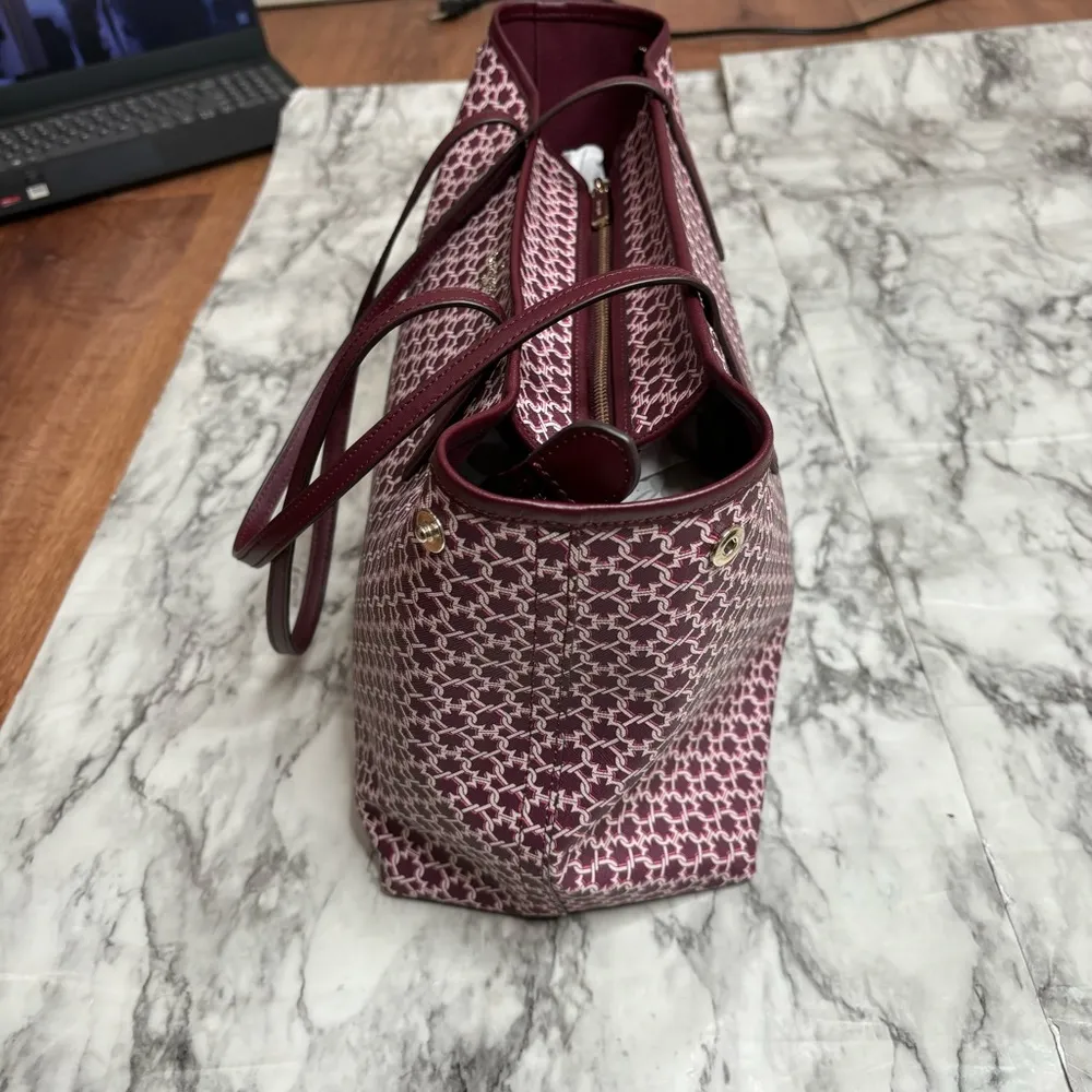 New York Spade Link Tote Large Bag zip pink saffiano pvc leather - Image 10