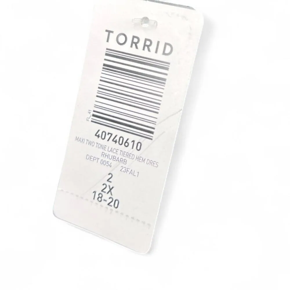 New Torrid | 2X 18-20 | Lace Two Tones Lace Tiered Maxi Dress Ruffle Long - Image 6