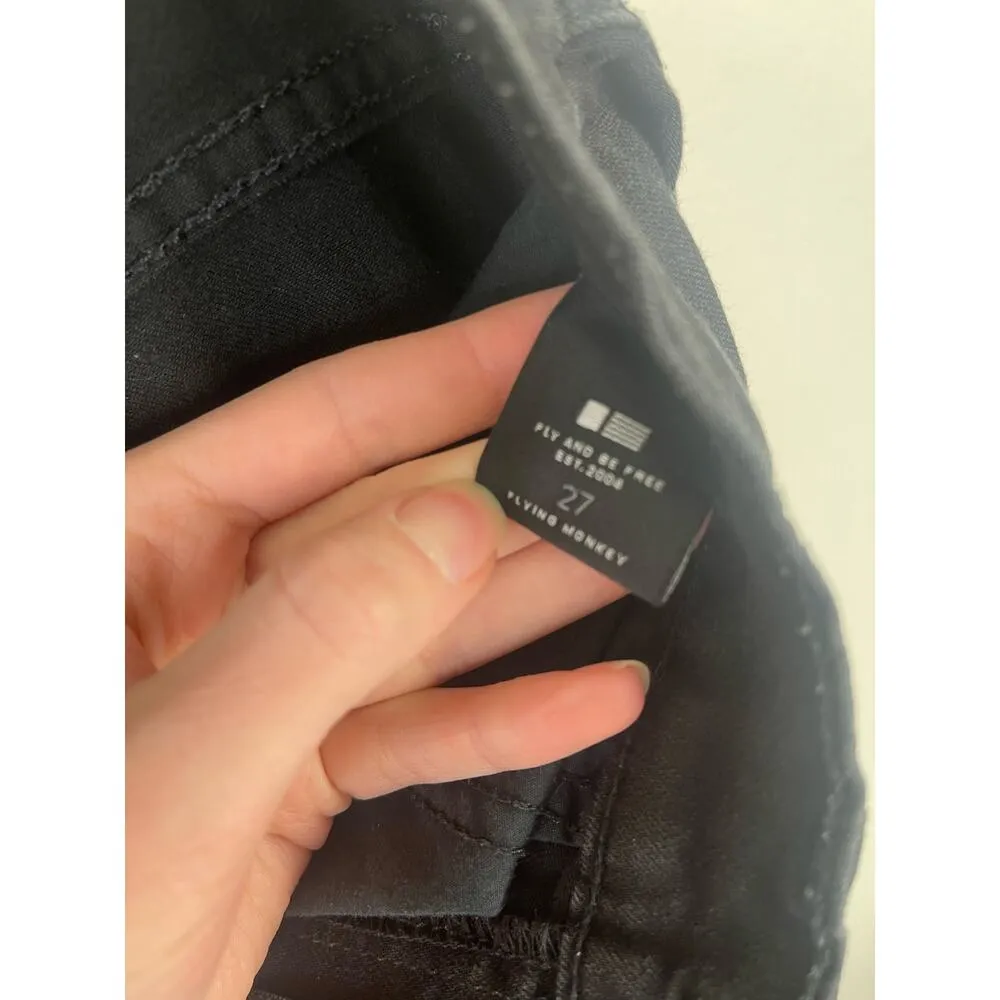 Flying Monkey Distressed Black Skinny Jeans Womens 27 x 33 - Image 4