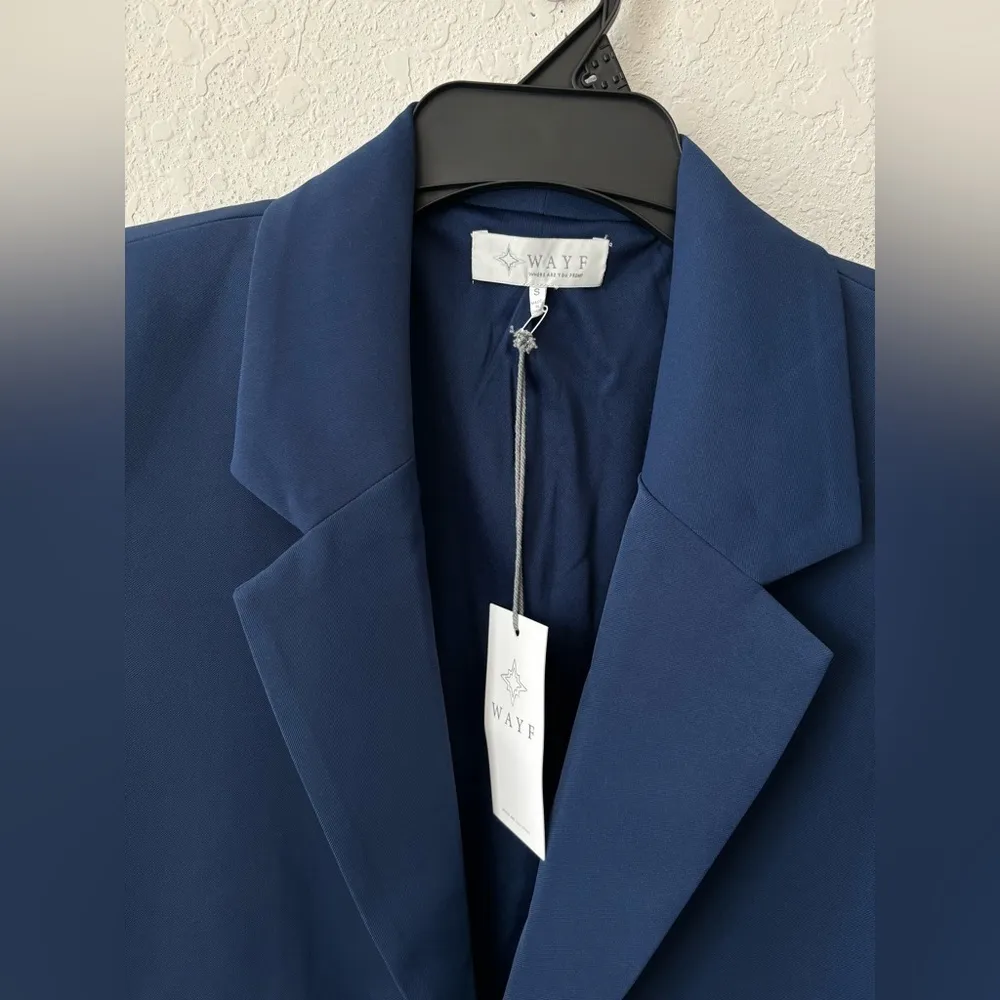 NWT WAYF Romer Blazer in Navy Blue Size small - Image 3
