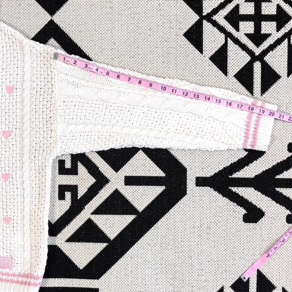 Taylor Swift Lover Album Heart Embroidered Cable Knit Cardigan M/L - Image 9