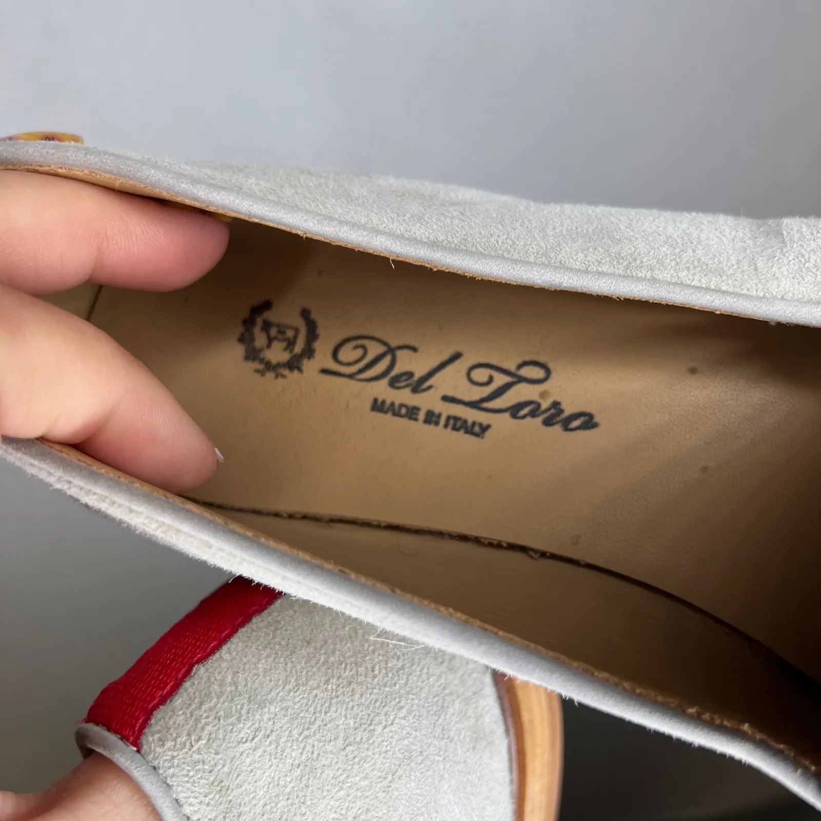 Del Toro Women's Size‎ 7 Gray Suede Flamingo Embroidered Loafers Flats Shoes - Image 7