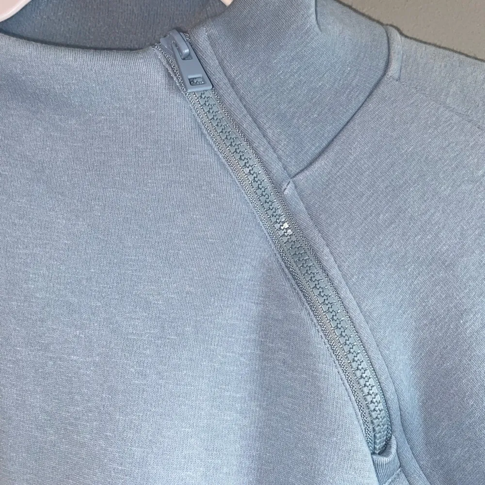 90 Degree By Reflex Blue Zip Neck Thumb Hole Long Sleeve Fleece Pullover XL - Image 4