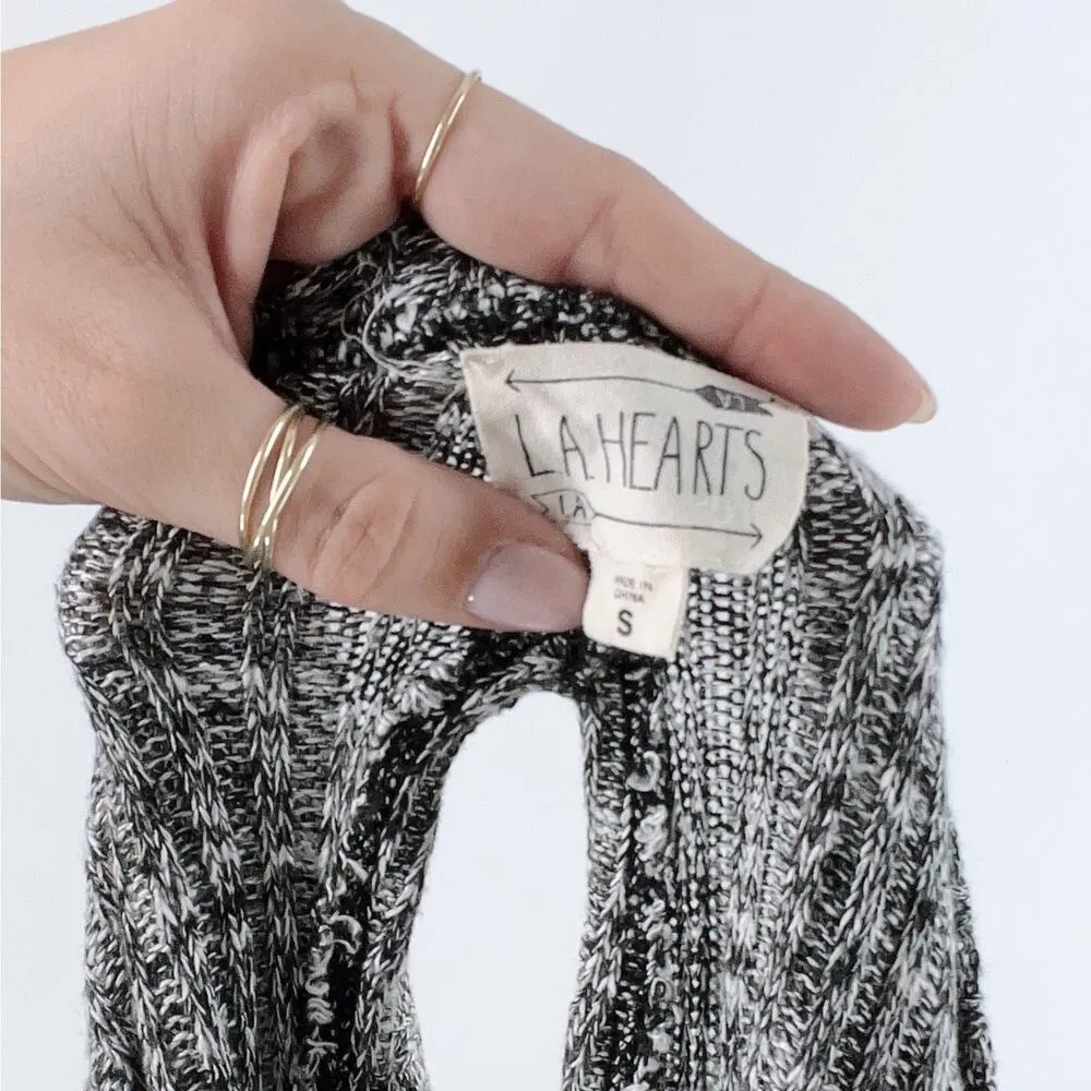 LA Hearts Heathered Open Back Long Sleeve Sweater Size Small - Image 3