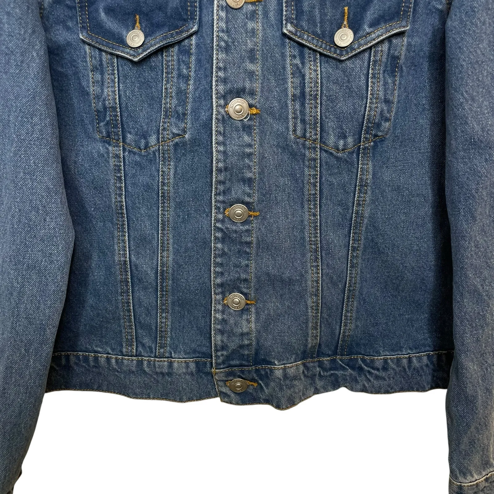 NWT Hudson Classic Trucker Jean Jacket In Medium Blue Tahoe Denim Size L/XL - Image 7