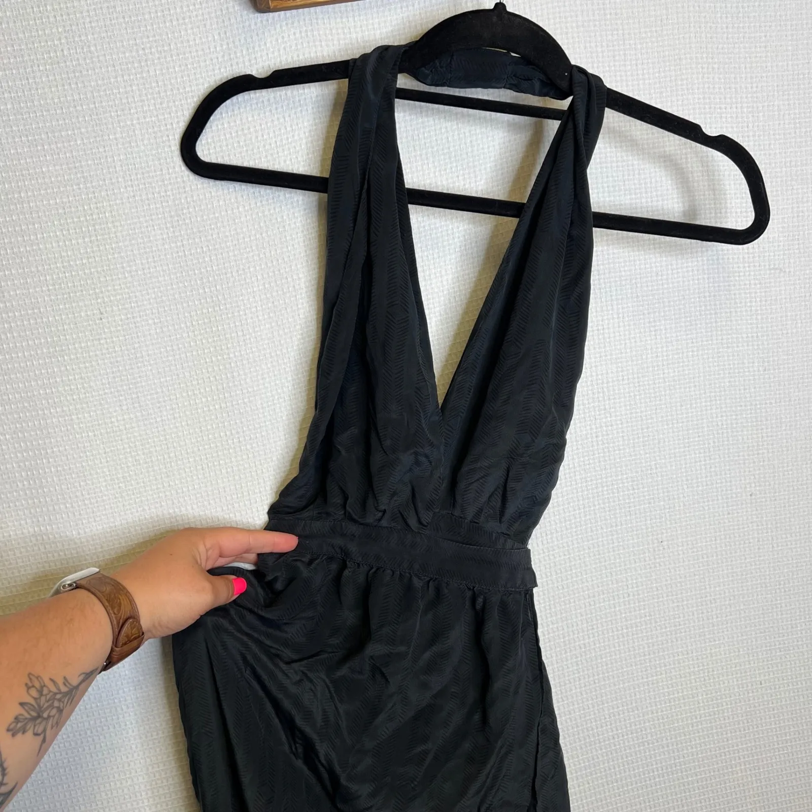 Reformation Large Black Maxi Dress Halter Neck Sleeveless Formal Party‎ Cocktail - Image 8