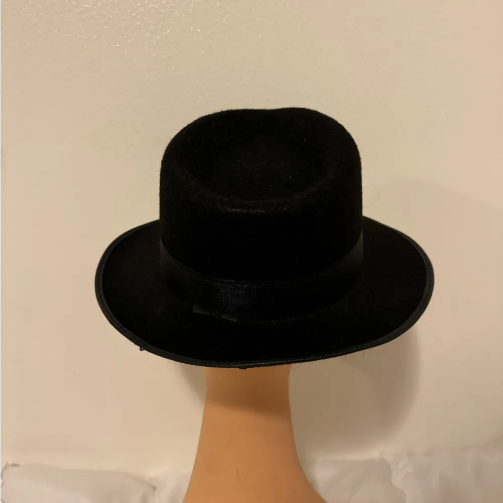 BLACK PERMALUX SMALL BRIM FEDORA HAT BLUES BROS GANGSTER MARDI GRAS - Image 6