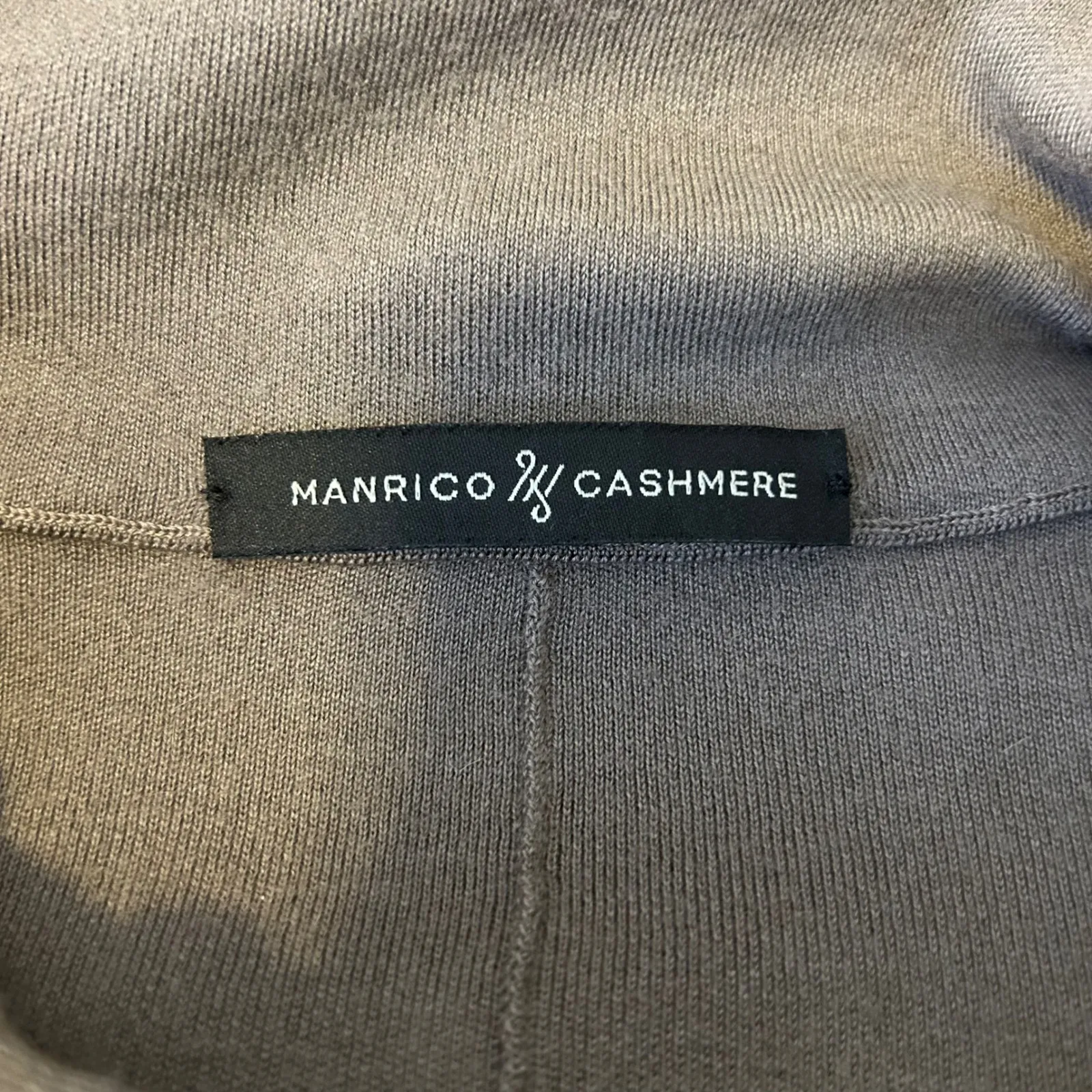 Manrico Cashmere Oversized Zip Up Cardigan Sweater Poncho Top Made in Italy Med. Brown - Image 7