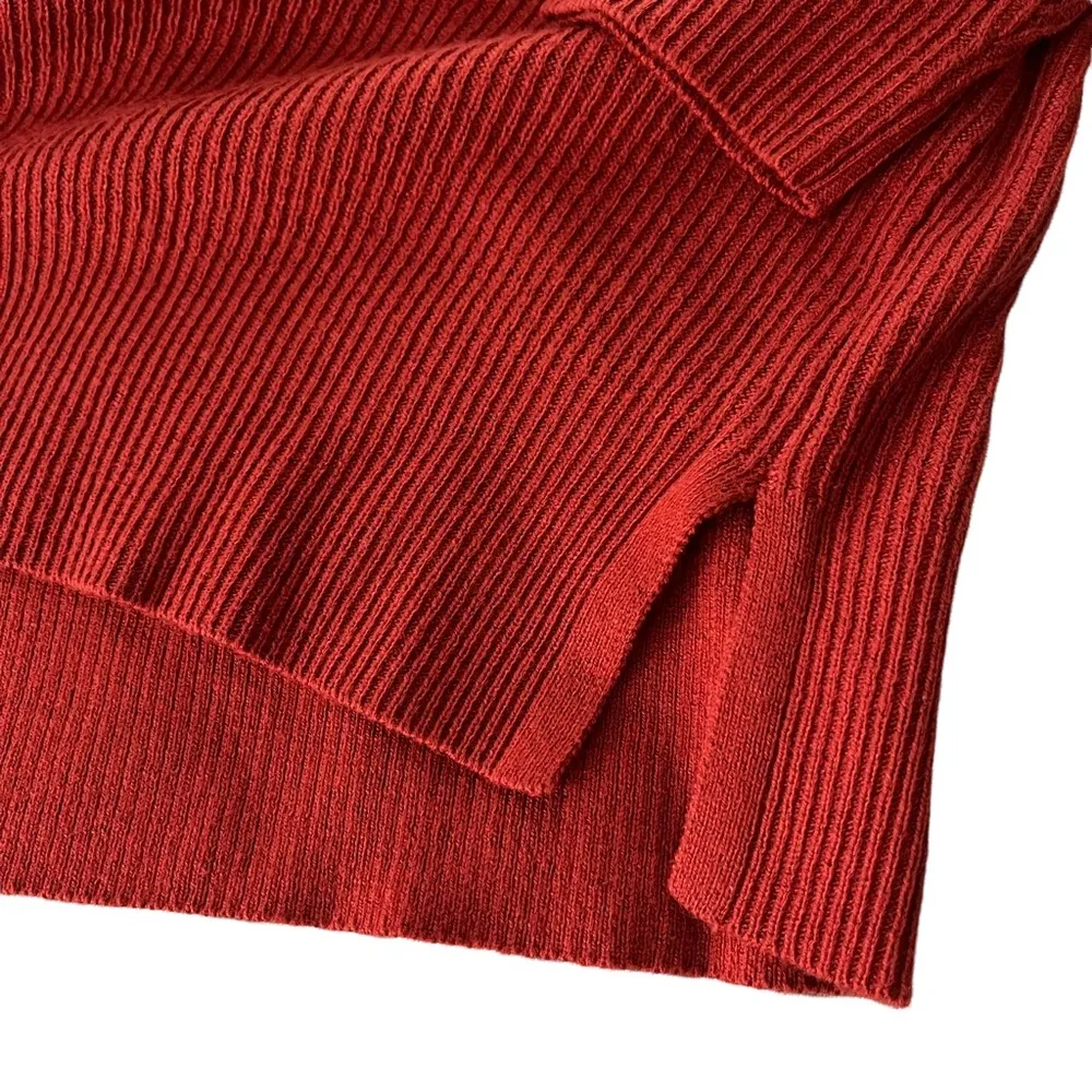 NWT Nordstrom Abound Pullover Sweater V-Neck , Red Persimmon - Image 7