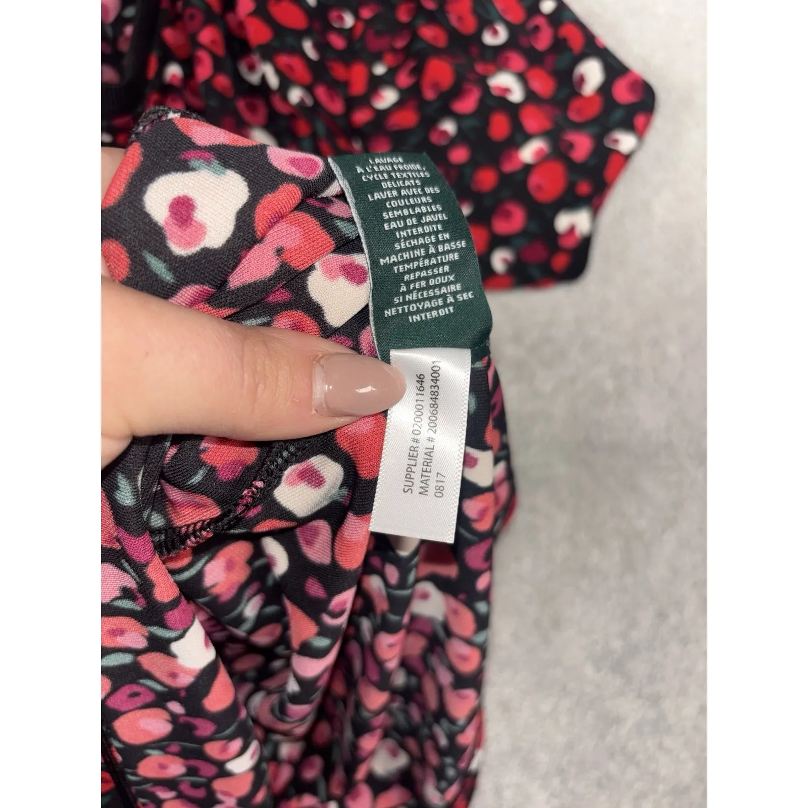 lauren ralph lauren black red floral top poppy short sleeve blouse Medium Zip - Image 7