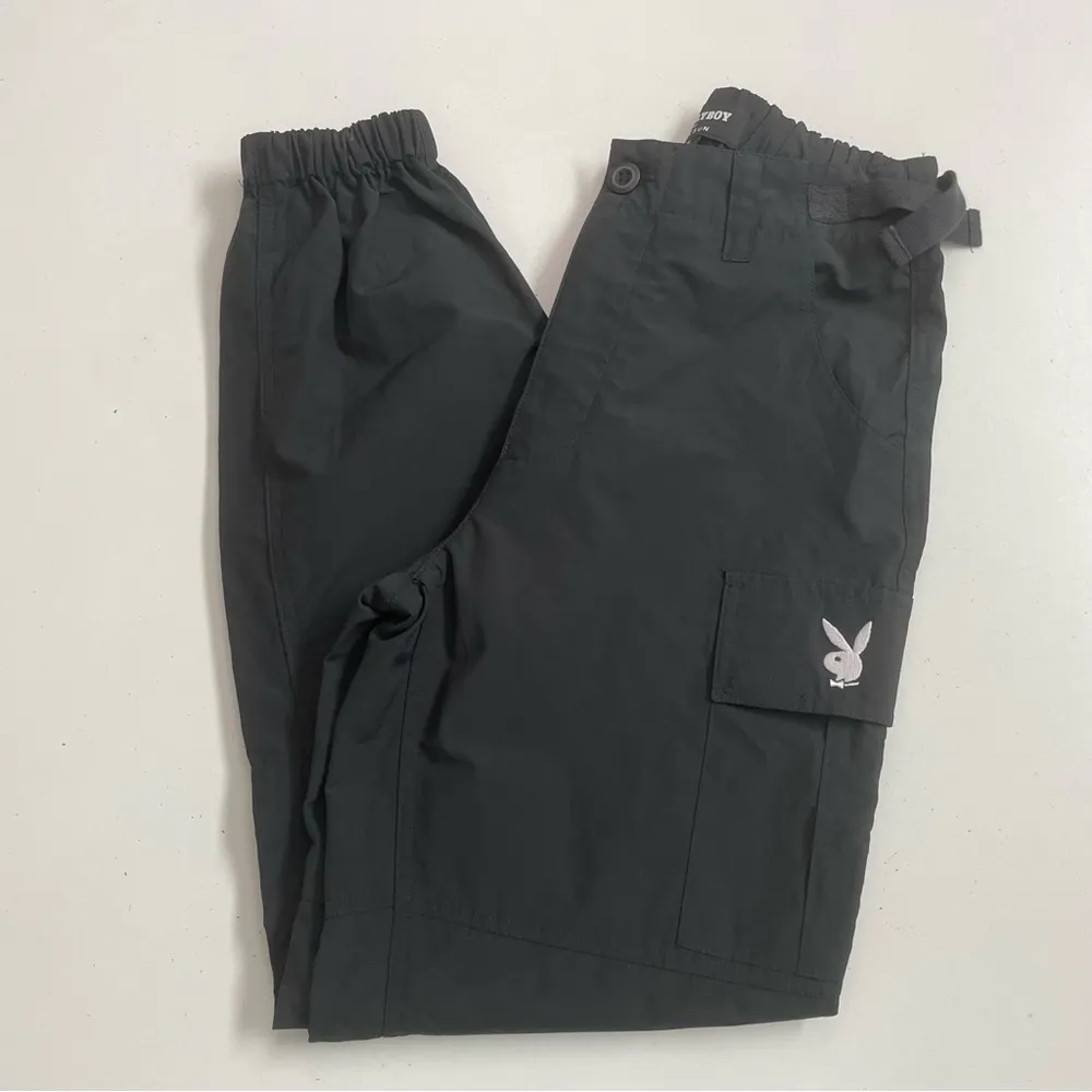 Playboy  Cargo Pants Bunny Pockets Lightweight Streetwear Gorpcore Black - Image 2