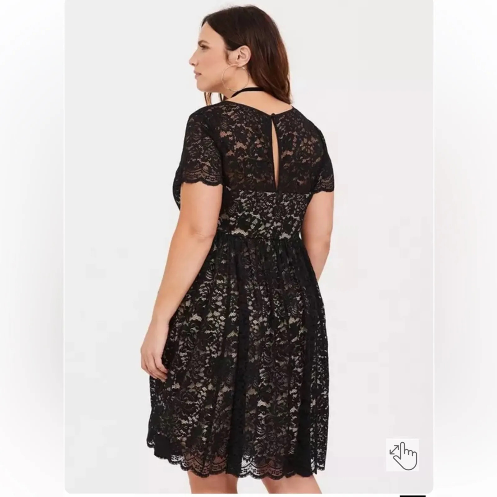 Torrid Black Lace Illusion Neck Skater Dress Size 1X PLUS - Image 2