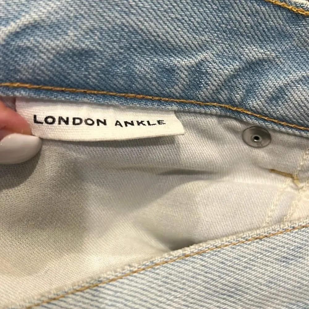 Slvrlake London High Rise Straight Ankle in Heartbreak Hotel 30 Blue - Image 5