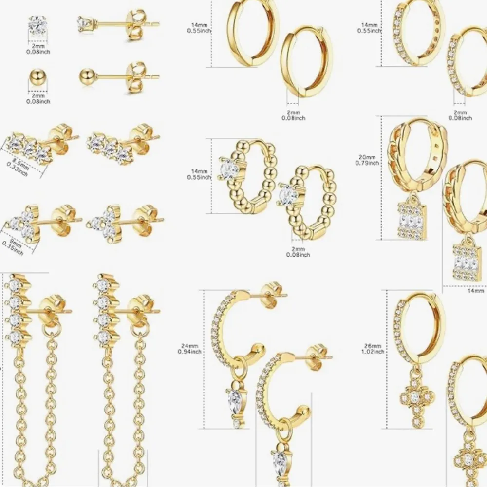 Hoop earrings w cross detail - Image 3