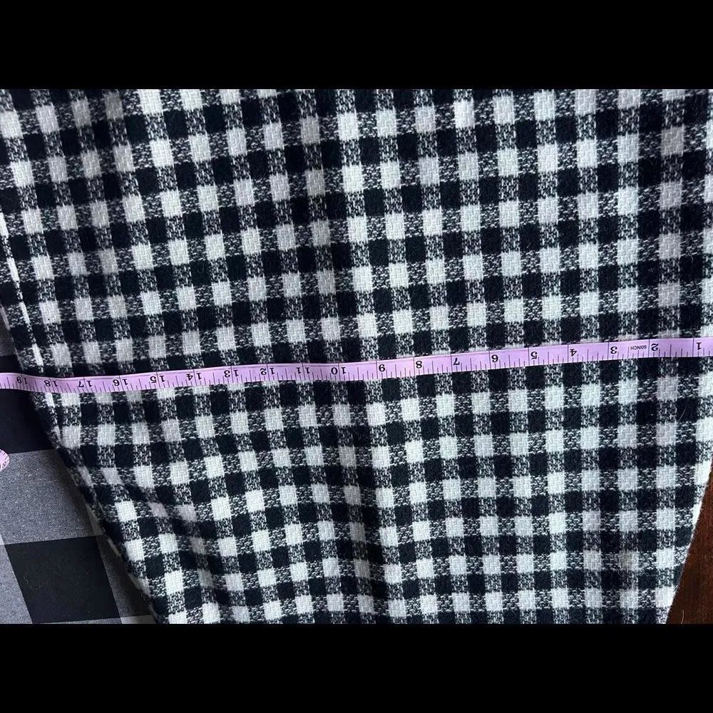 Talbots  Petites size 2 Black and White Plaid Wool Skirt - Image 5
