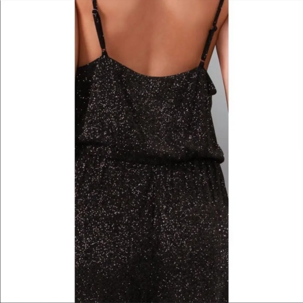 Alice + Olivia Black Zahara Glitter Sparkle Cropped Leg Jumpsuit XS - Image 5