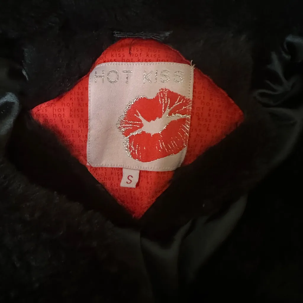 Y2K Hot Kiss Dark Green Faux fur Coat - Image 2