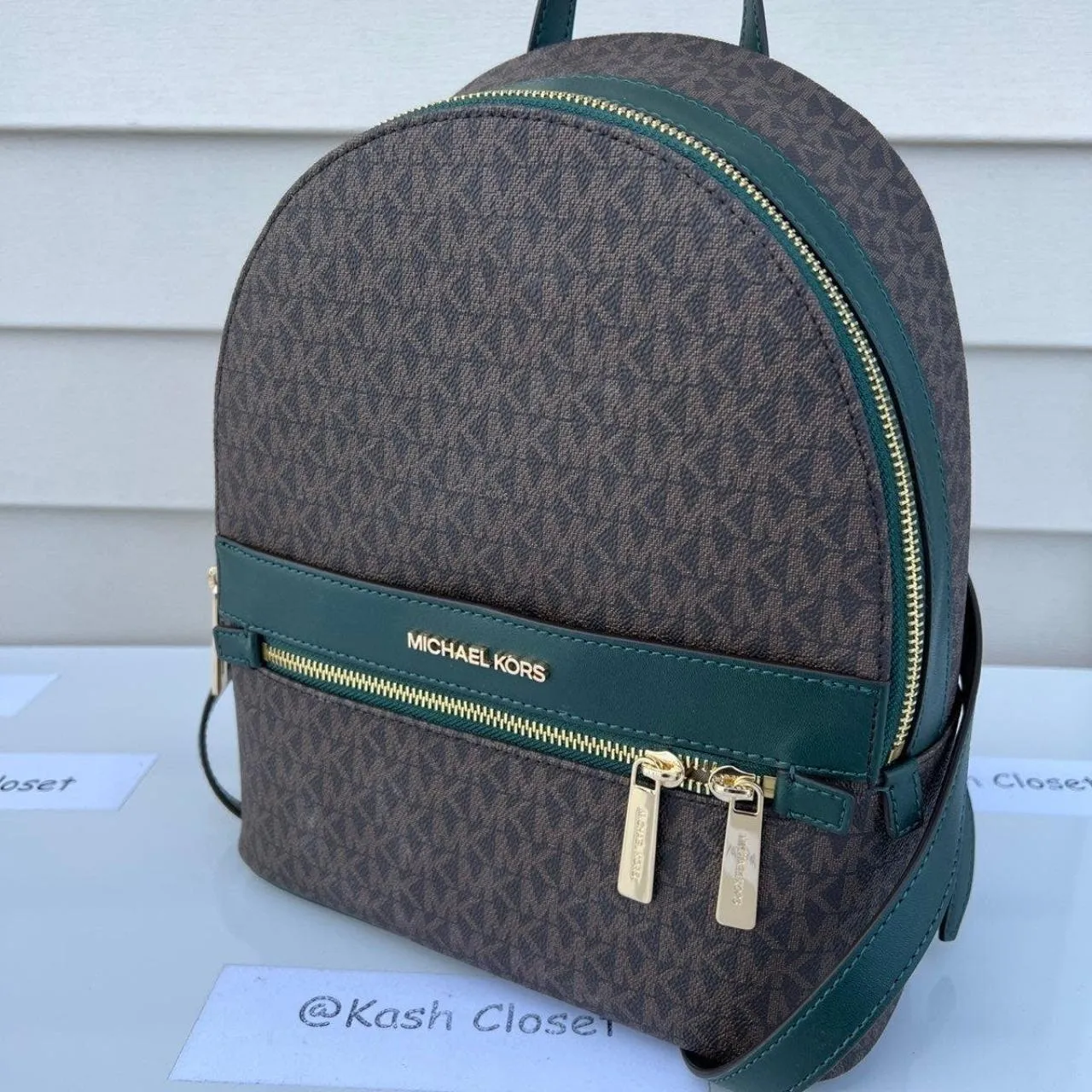Michael Kors  Racing Green Kenly Backpack - Image 3